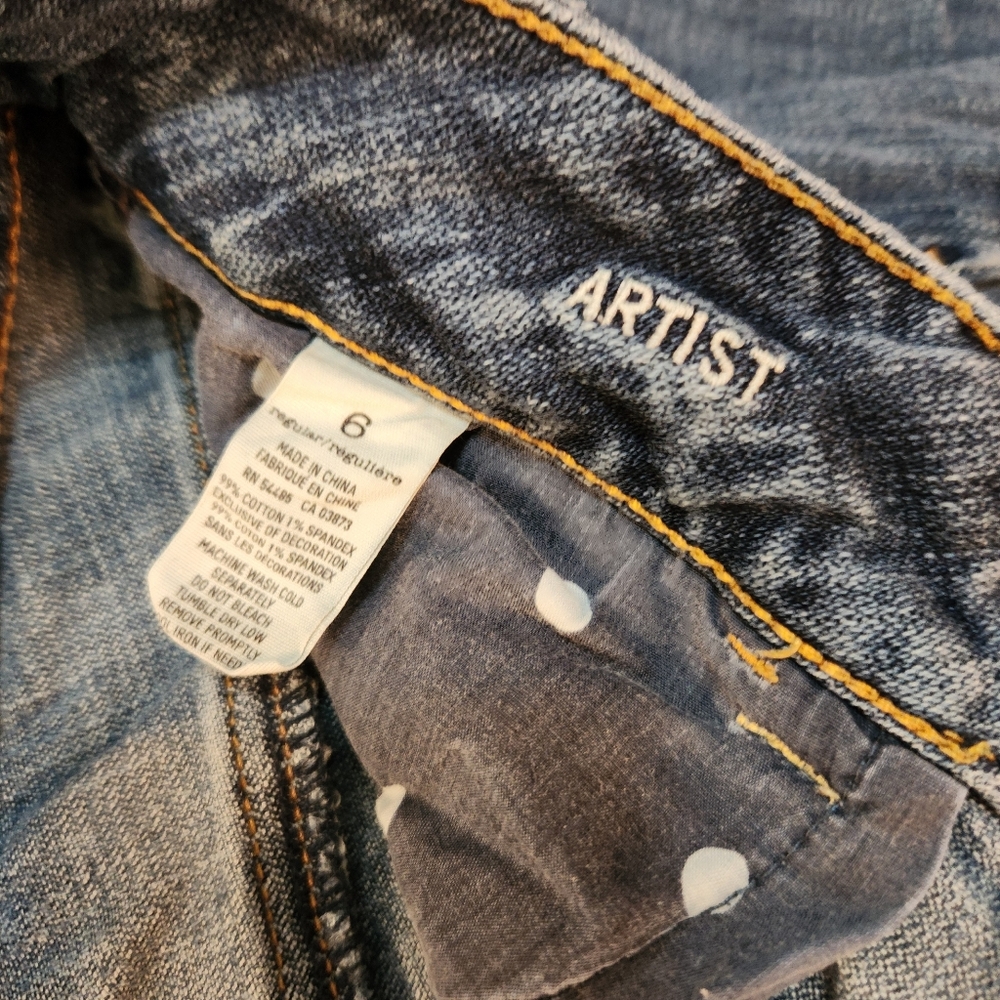 American Eagle Artist Women's Size 6 Distressed Flare Denim Lowrise, Lt Wash Y2K - Picture 3 of 7